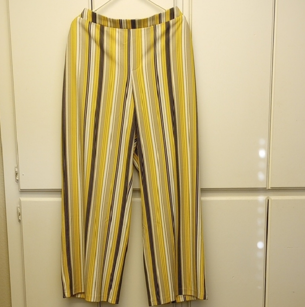 Striped Yellow and Brown Women's Pants